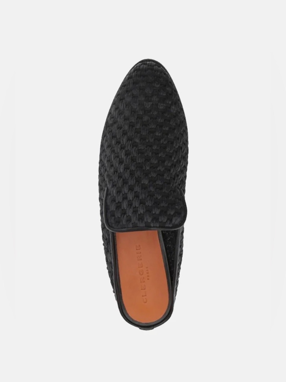 Clergerie Paris Woven Leather Mule Loafers Black Made in France EU 37.5 Fits 37
